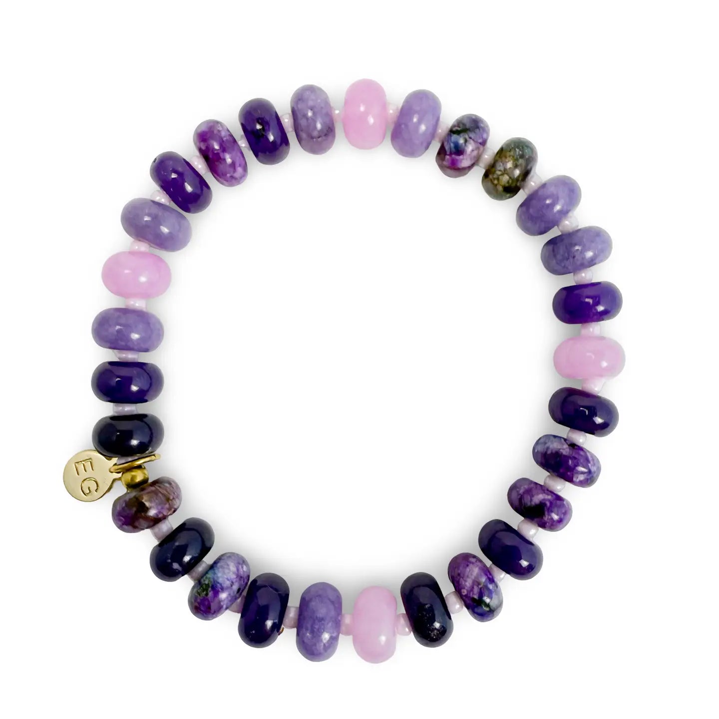 Lavender Haze Rondelle Gemstone Beaded Bracelet

