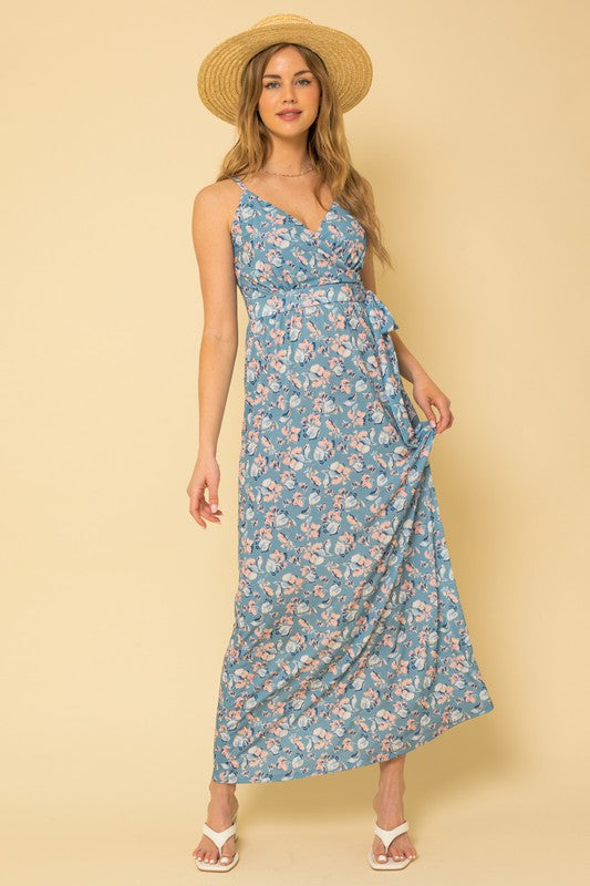 Light Blue Floral Maxi Dress Apex Ethical Boutique
