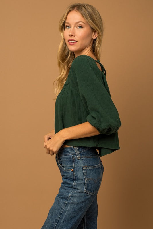 Long Sleeve Square Neck Top Apex Ethical Boutique