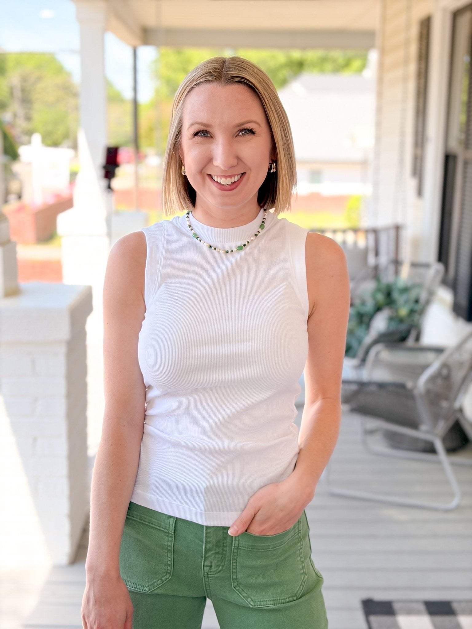 Rose & Lee Co Lydia Tank, White by Sanctuary Tanks