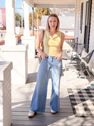 Yellow Cowl Neckline Top