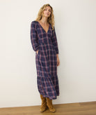 Maeve Midi Dress by Marine Layer Twilight Plaid Ethical Women's Boutique Apex NC