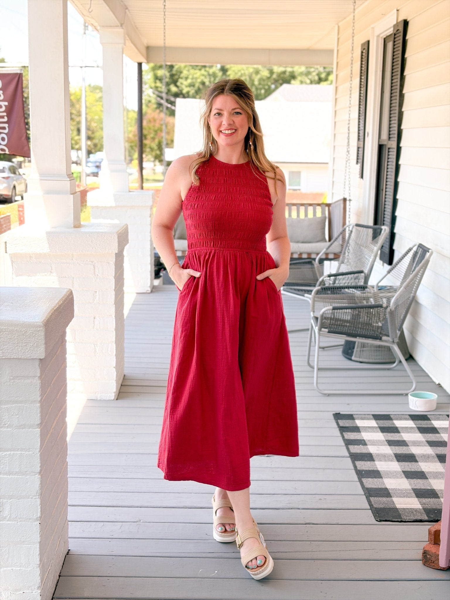 Rose & Lee Co Maria Dress, Poppy Red Casual Dresses