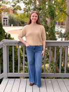 Rose & Lee Co Marilyn Top, Tan short sleeve