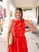 Rose & Lee Co Mckenna Top, Coral Tanks