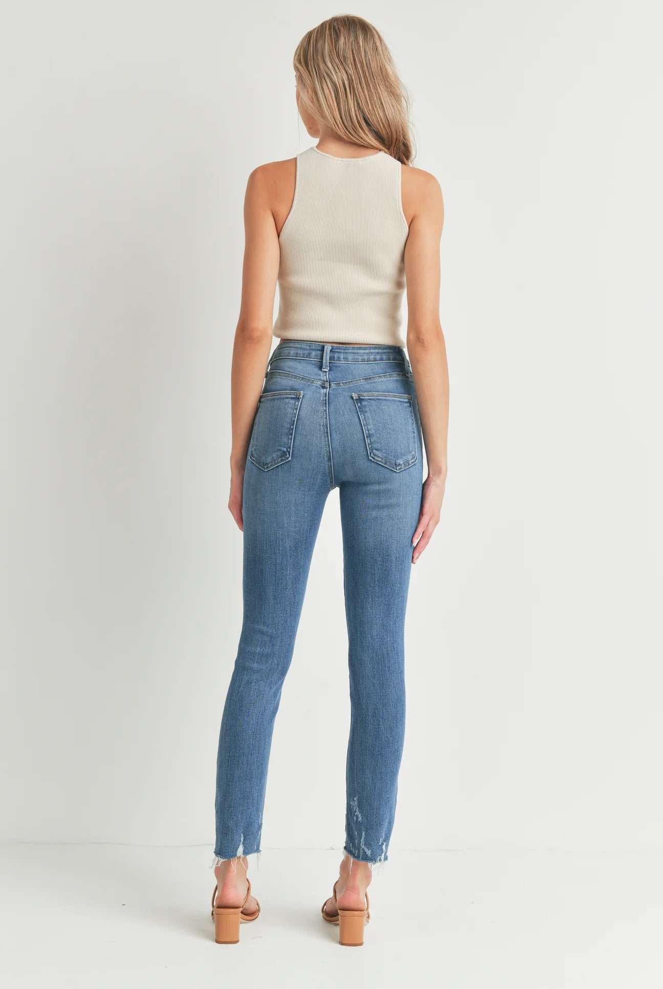 Medium Denim Straight Leg Jeans Apex Ethical Boutique