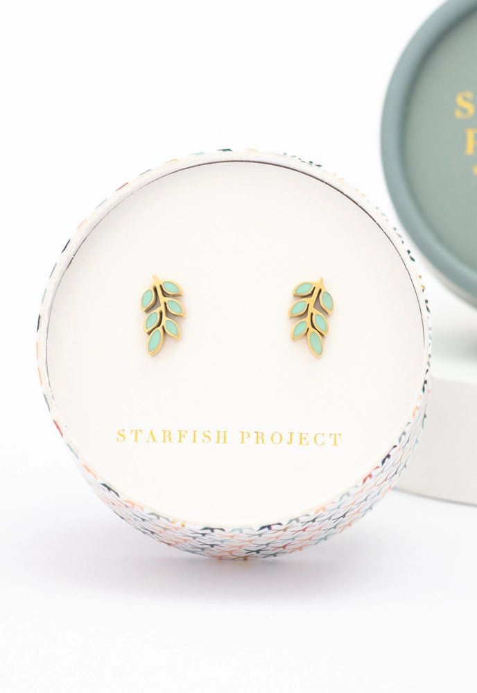 Rose & Lee Co Rowen Stud Earrings, Mint Earrings