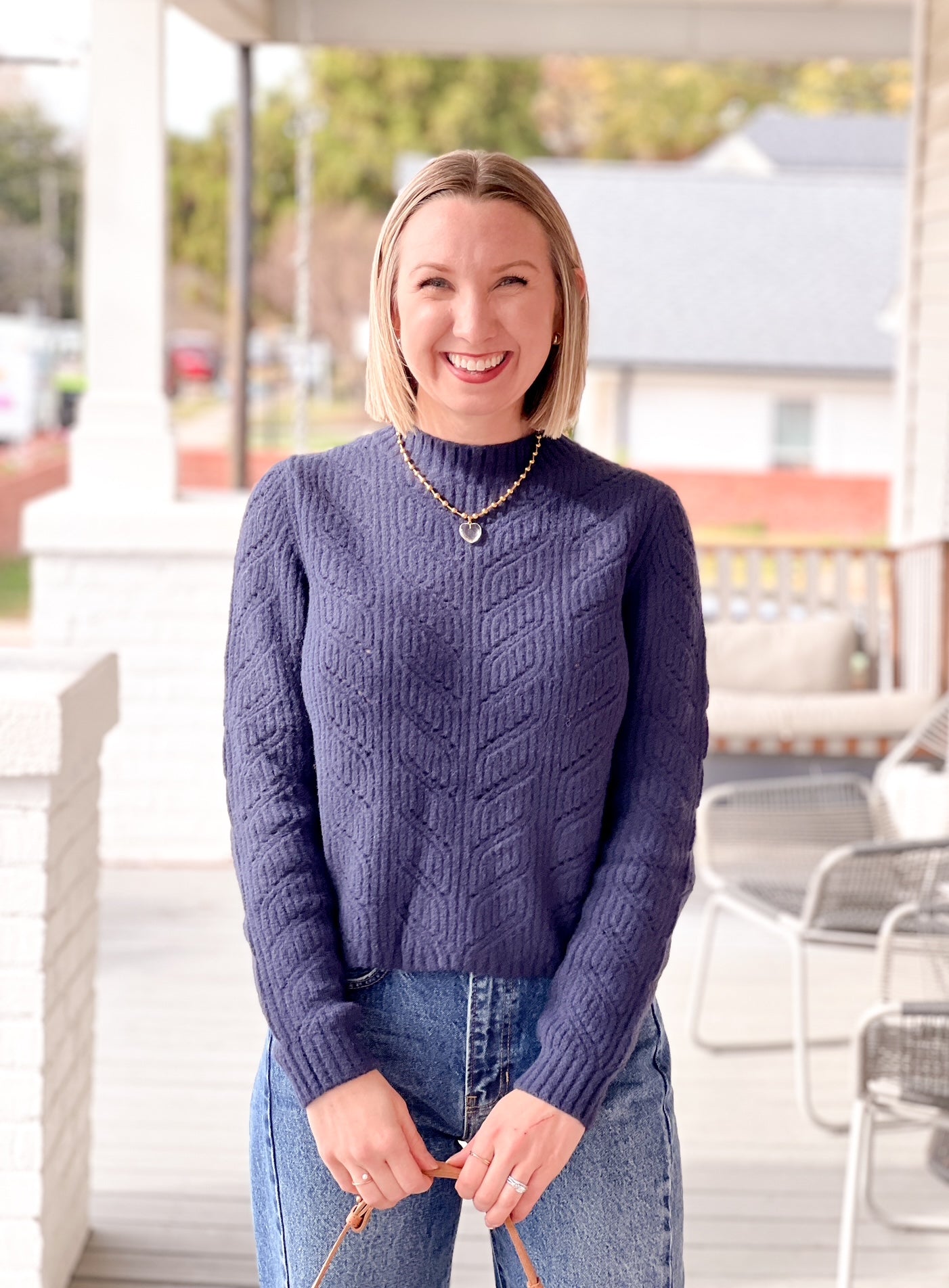 Navy Long Sleeve Soft Sweater