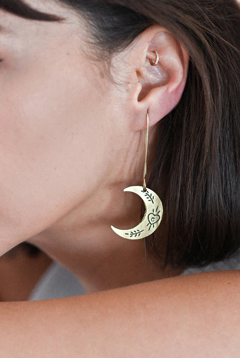 Moon Dangle Earrings Apex Ethical Boutique