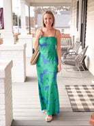 Rose & Lee Co Morgany Dress, Blue/Green Floral Event Dress