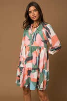 Multi-Colored Flowy Dress Apex Ethical Boutique