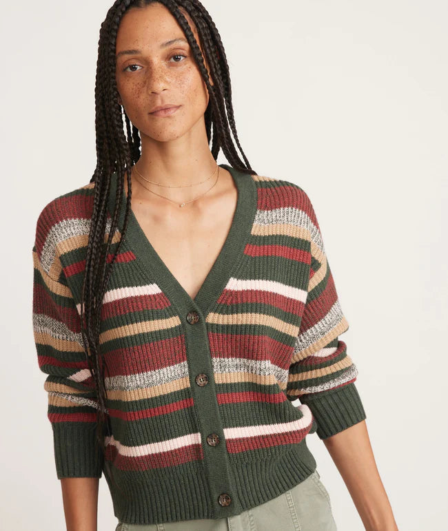 Multi Colored Stripe Cardigan Apex Ethical Boutique
