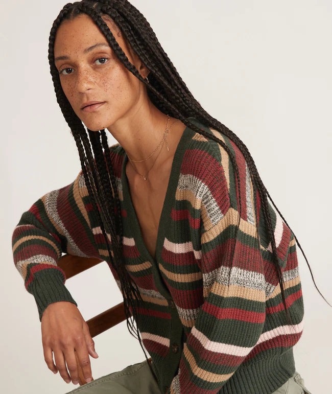 Multi Colored Stripe Cardigan Apex Ethical Boutique