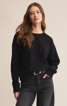 Sparkle Sweatshirt, Black by Z Supply Ethically Sourced Boutique Apex NC