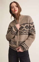 Bismarck Zip Cardigan, Smoked Heather by Z Supply ethically sourced boutique Durham NC 