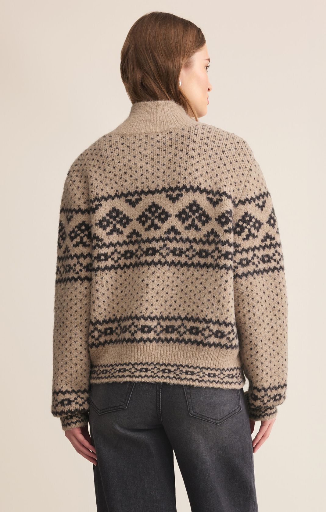 Bismarck Zip Cardigan, Smoked Heather by Z Supply ethically sourced women's boutique Durham NC 