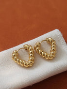 Prudence Twisted Heart Hoop Earrings Ethical Boutique NC