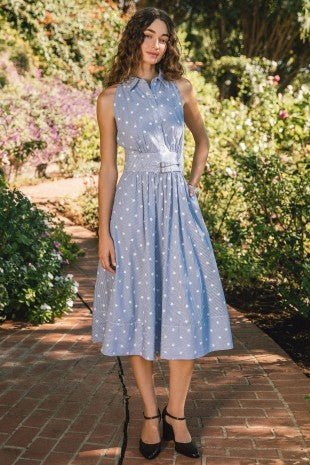 Peyton Dress, Blue/White  Rose & Lee Co