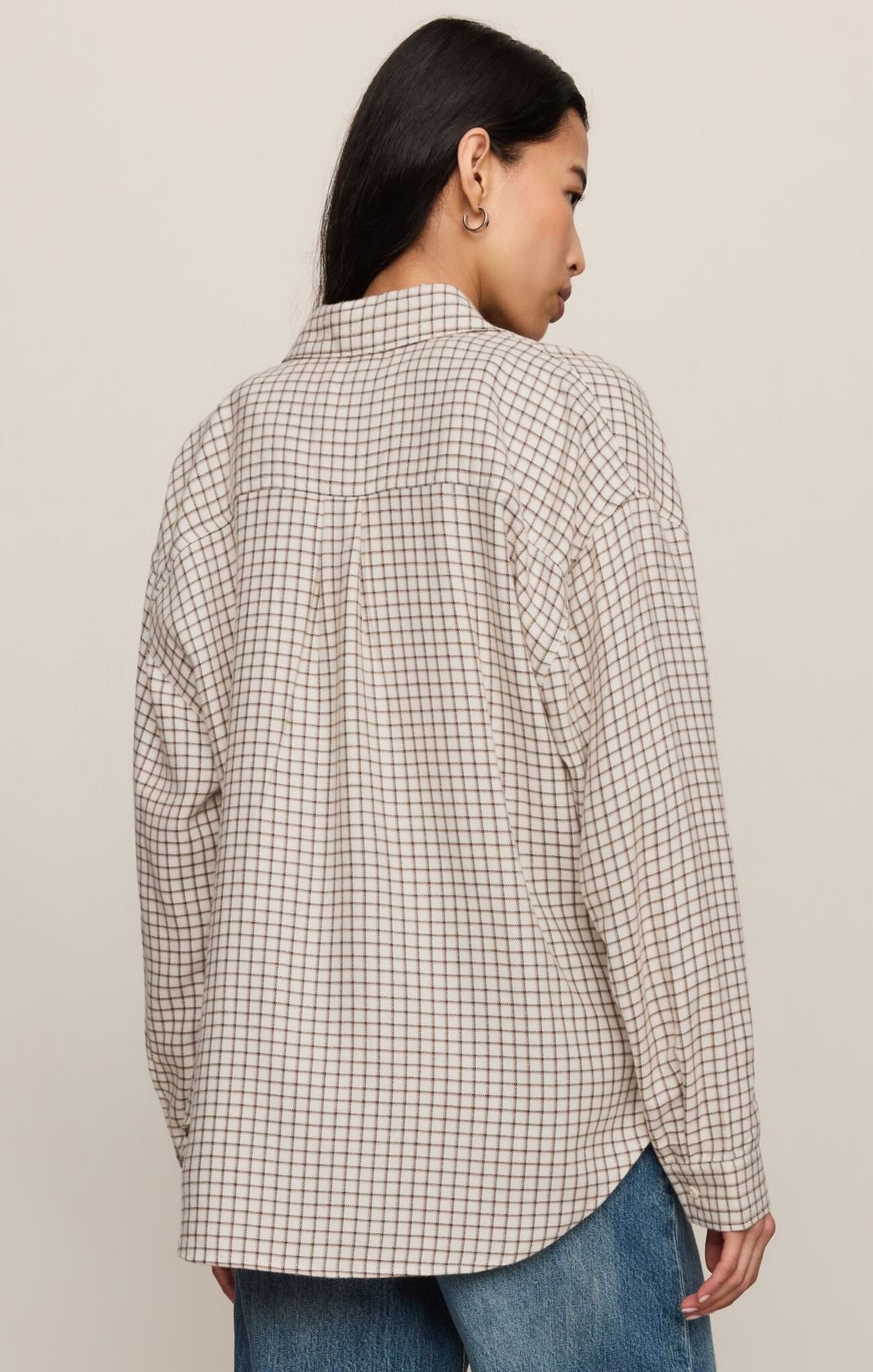 Rose & Lee Co River Plaid Top, Frosted Pearl by Z Supply Long Sleeve