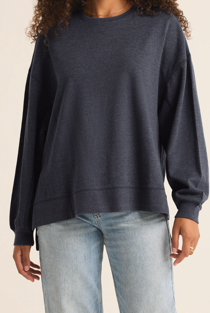 Navy Crewneck Sweatshirt Apex Ethical Boutique