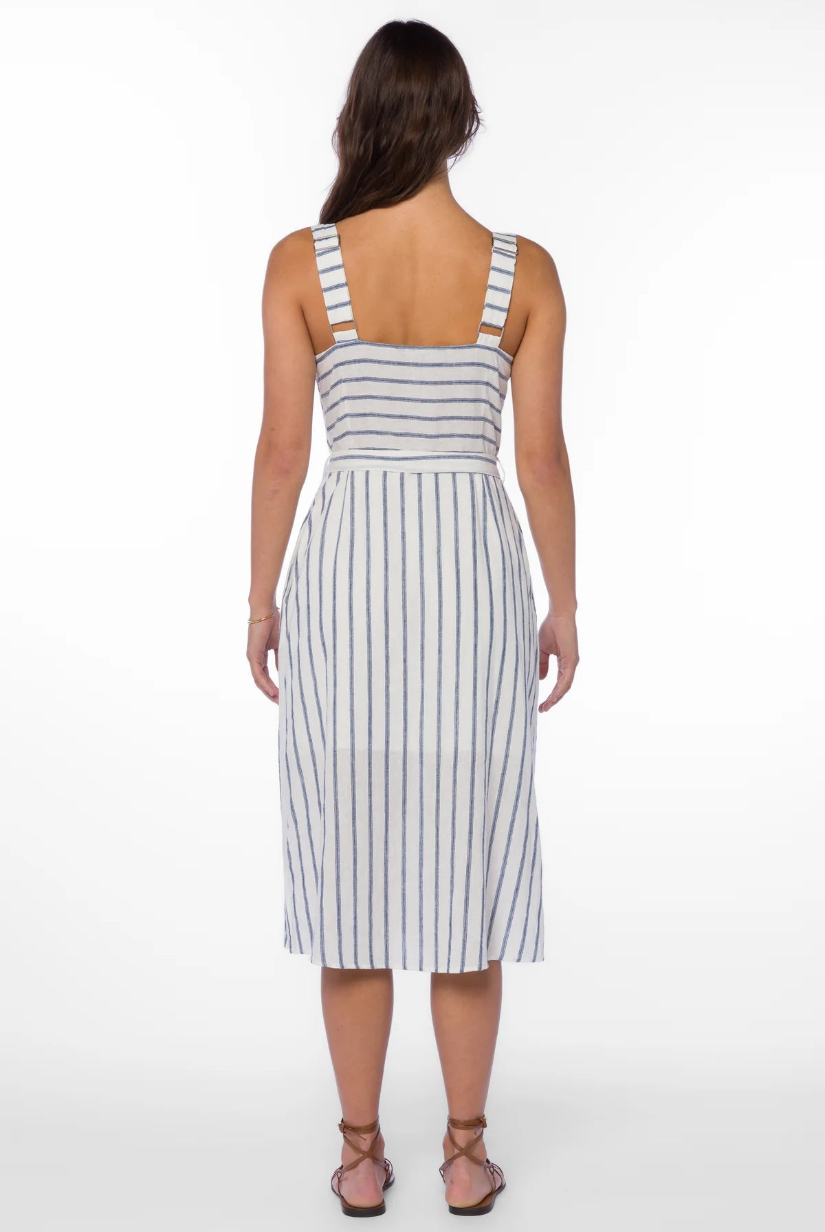 Navy Stripe Chevron Dress Apex Ethical Boutique