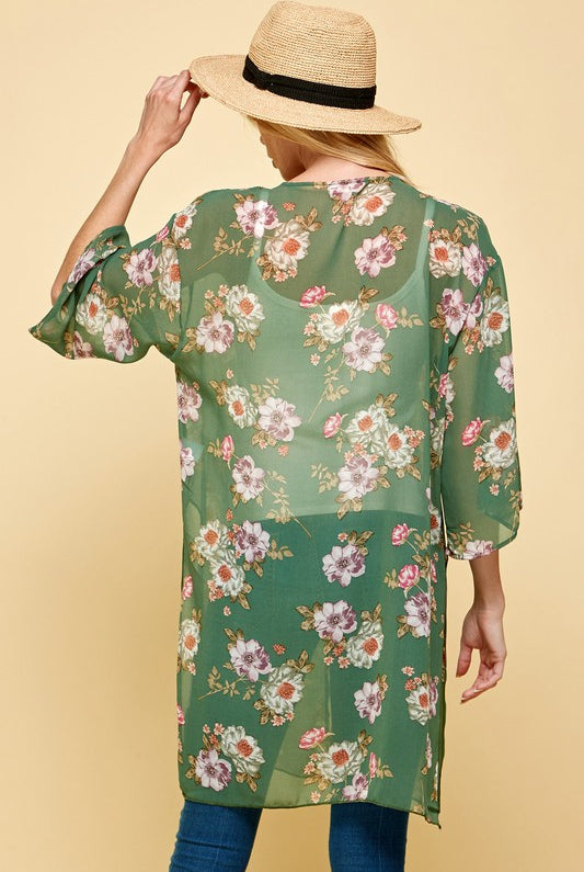 Olive Floral Kimono Apex Ethical Boutique