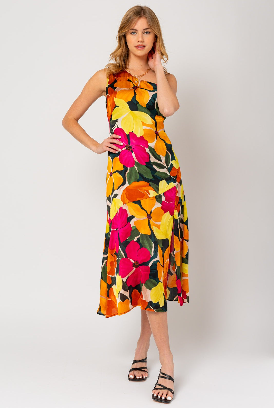 One Shoulder Floral Dress Apex Ethical Boutique