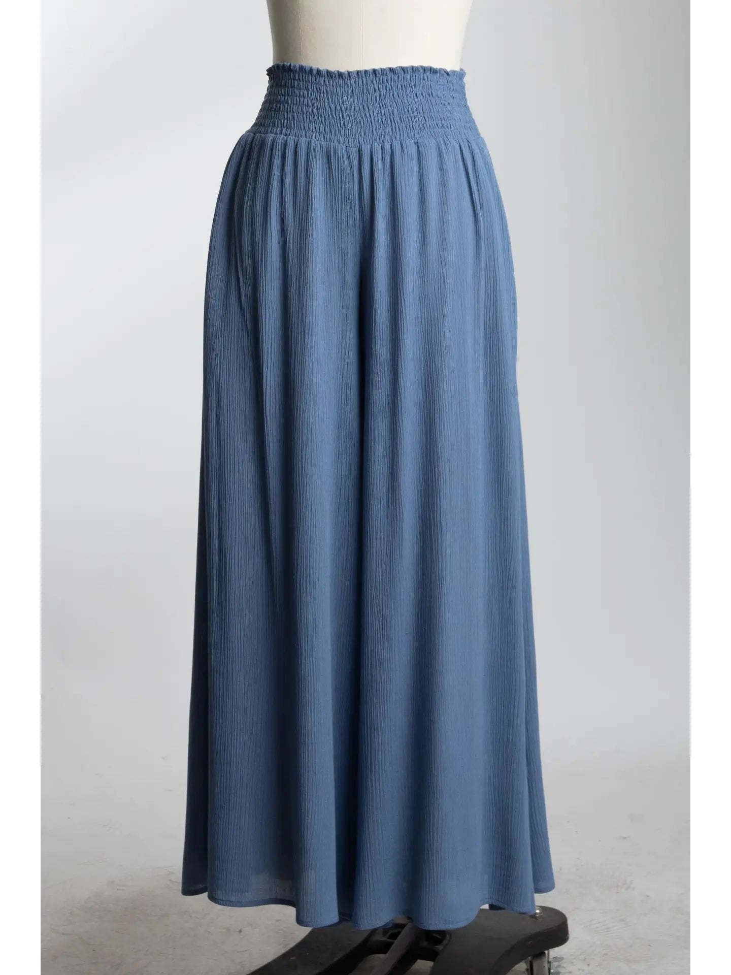 Smocked Waist Wide Leg Pants