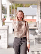 Green Striped Button Front Cardigan