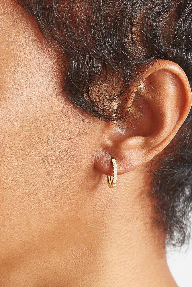 Pave Huggie Hoop Earrings Apex Ethical Boutique