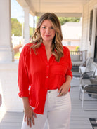 Rose & Lee Co Perfect Airy Top, Lychee by Z Supply Long Sleeve