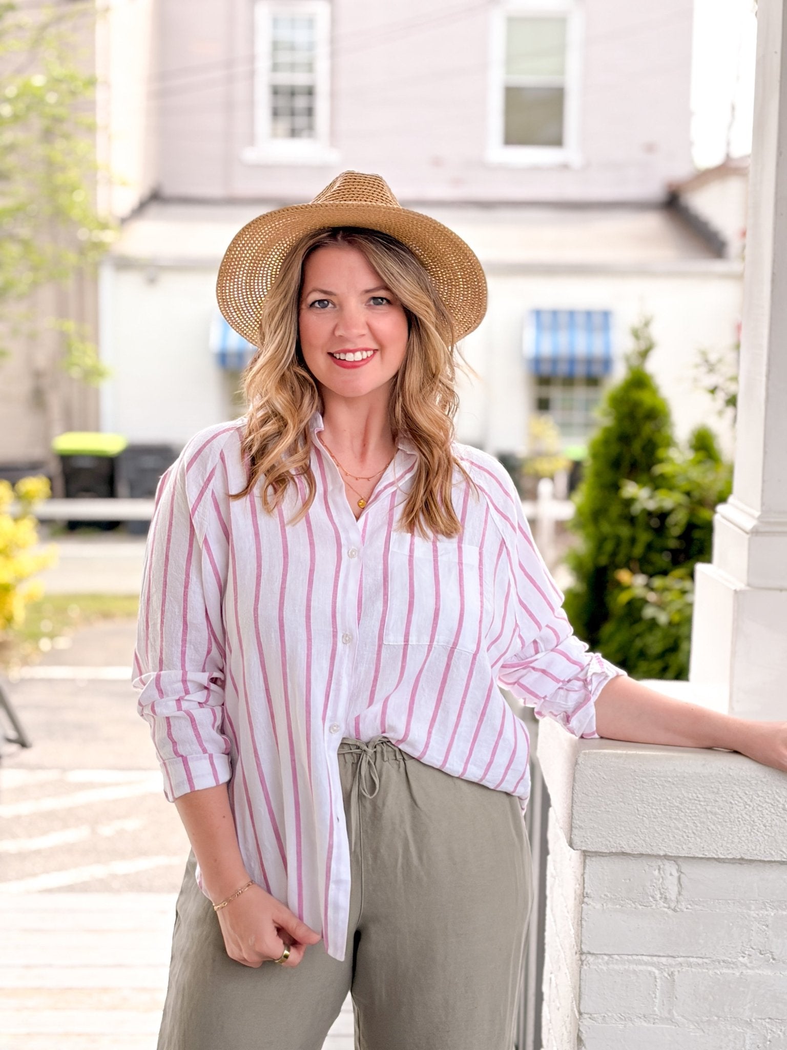 Rose & Lee Co Perfect Line Top, Spanish Rose by Z Supply Long Sleeve