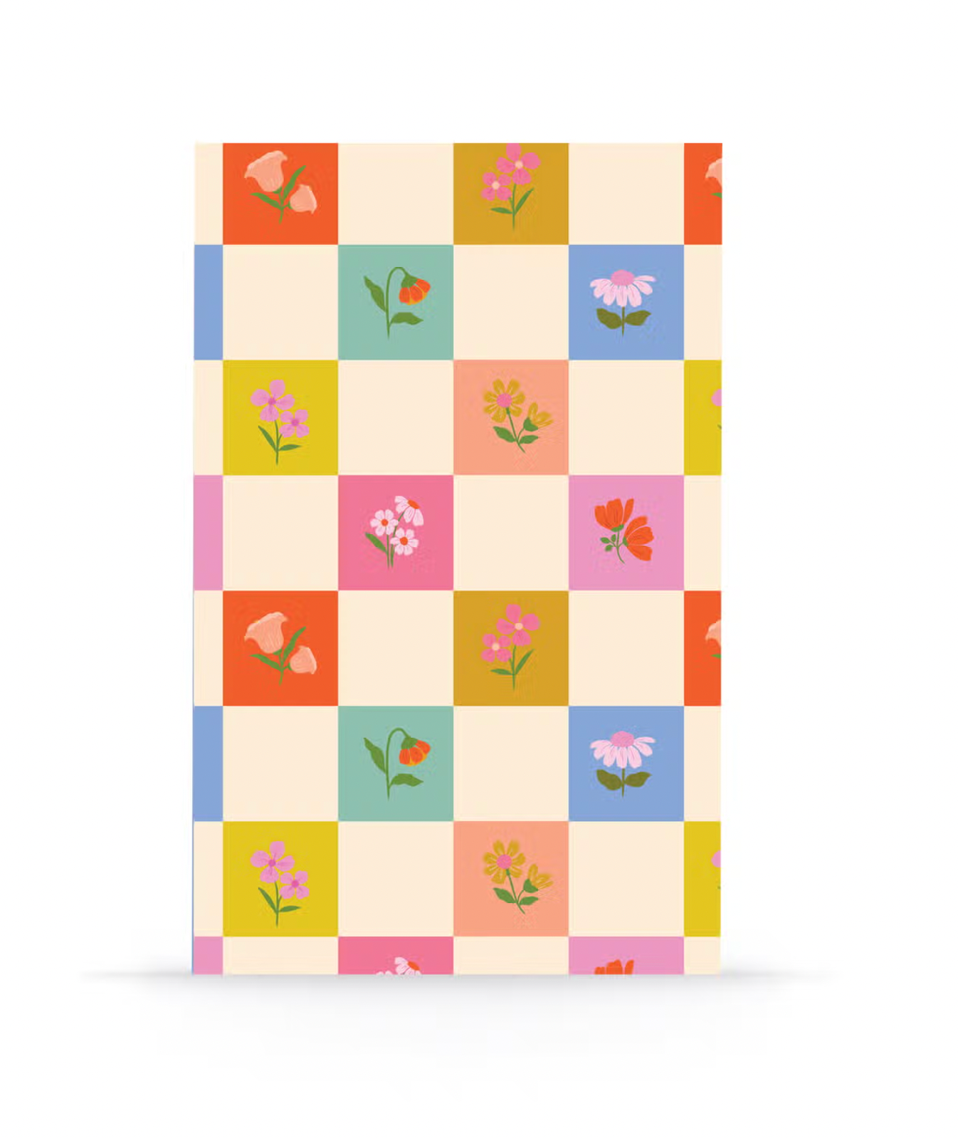 Petals and Checkers Classic Layflat Notebook Apex Ethical Boutique