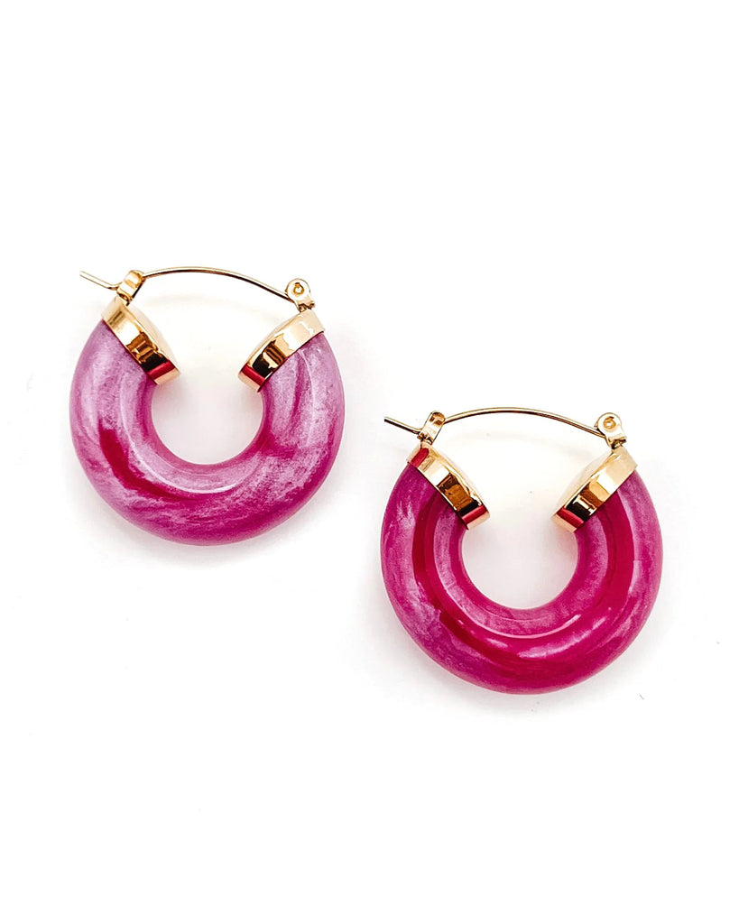 Pink Chunky Acrylic Earrings Apex Ethical Boutique