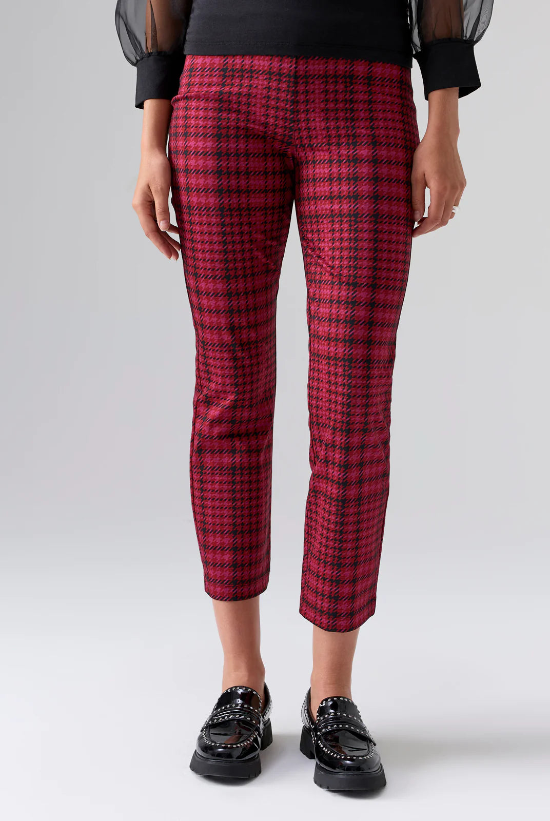 Pink Plaid Cropped Leggings Apex Ethical Boutique