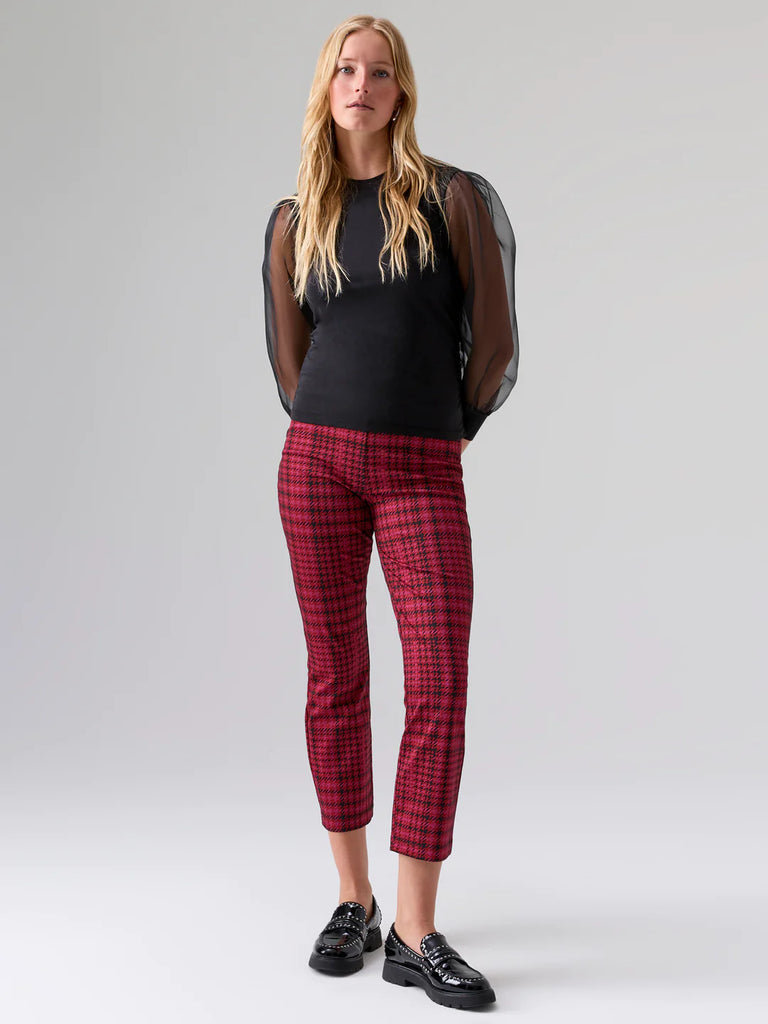 Pink Plaid Cropped Leggings Apex Ethical Boutique