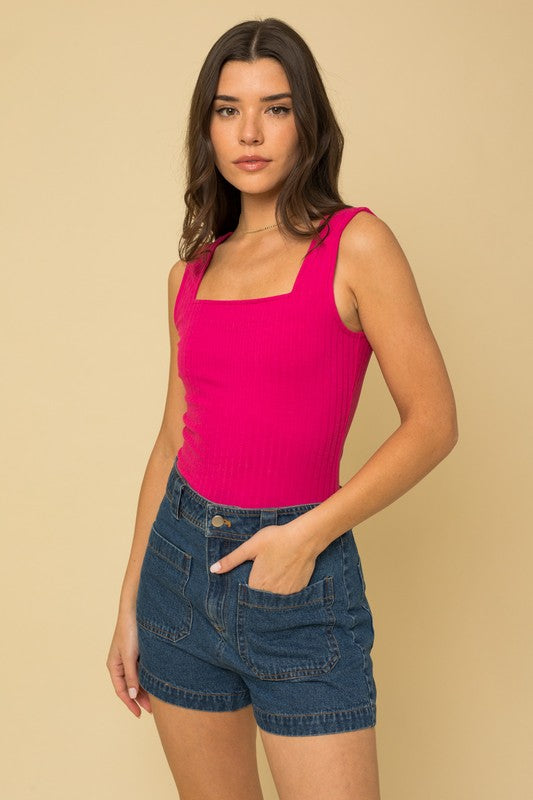Pink Ribbed Bodysuit Apex Ethical Boutique