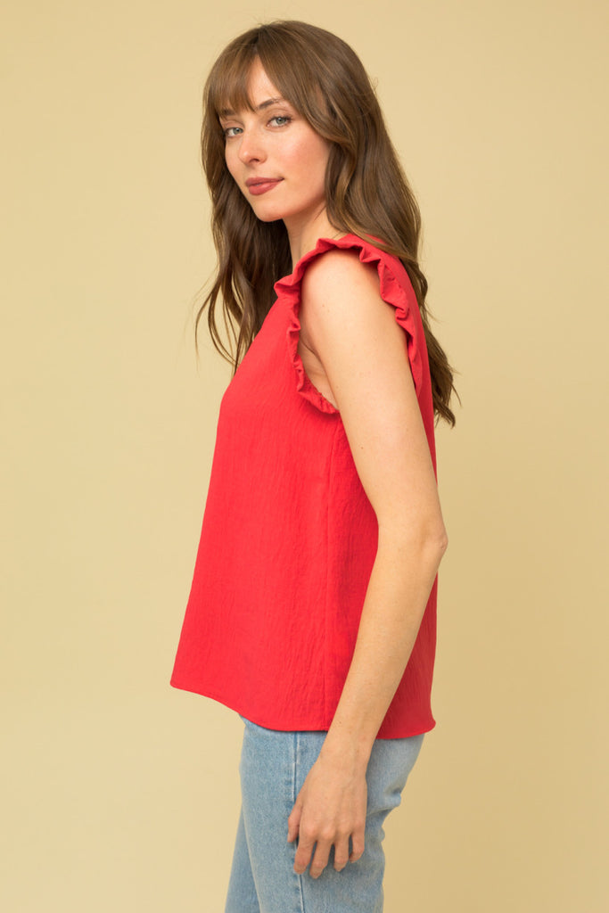 Pink Ruffle Sleeve Top Apex Ethical Boutique