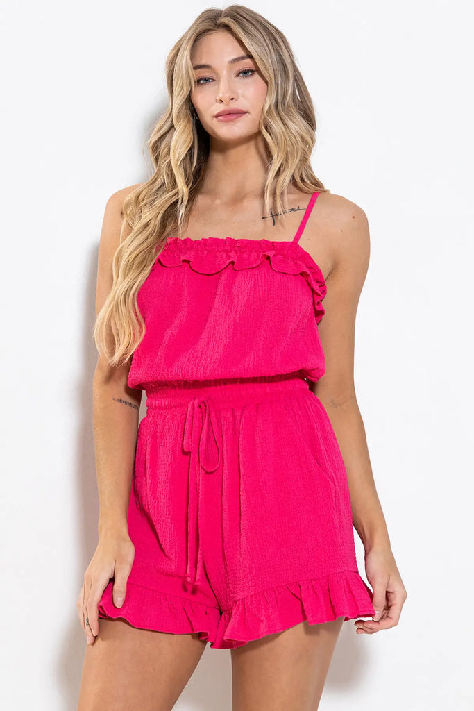 Pink Ruffled Romper Apex Ethical Boutique
