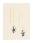 Purple Flower Threader Earrings