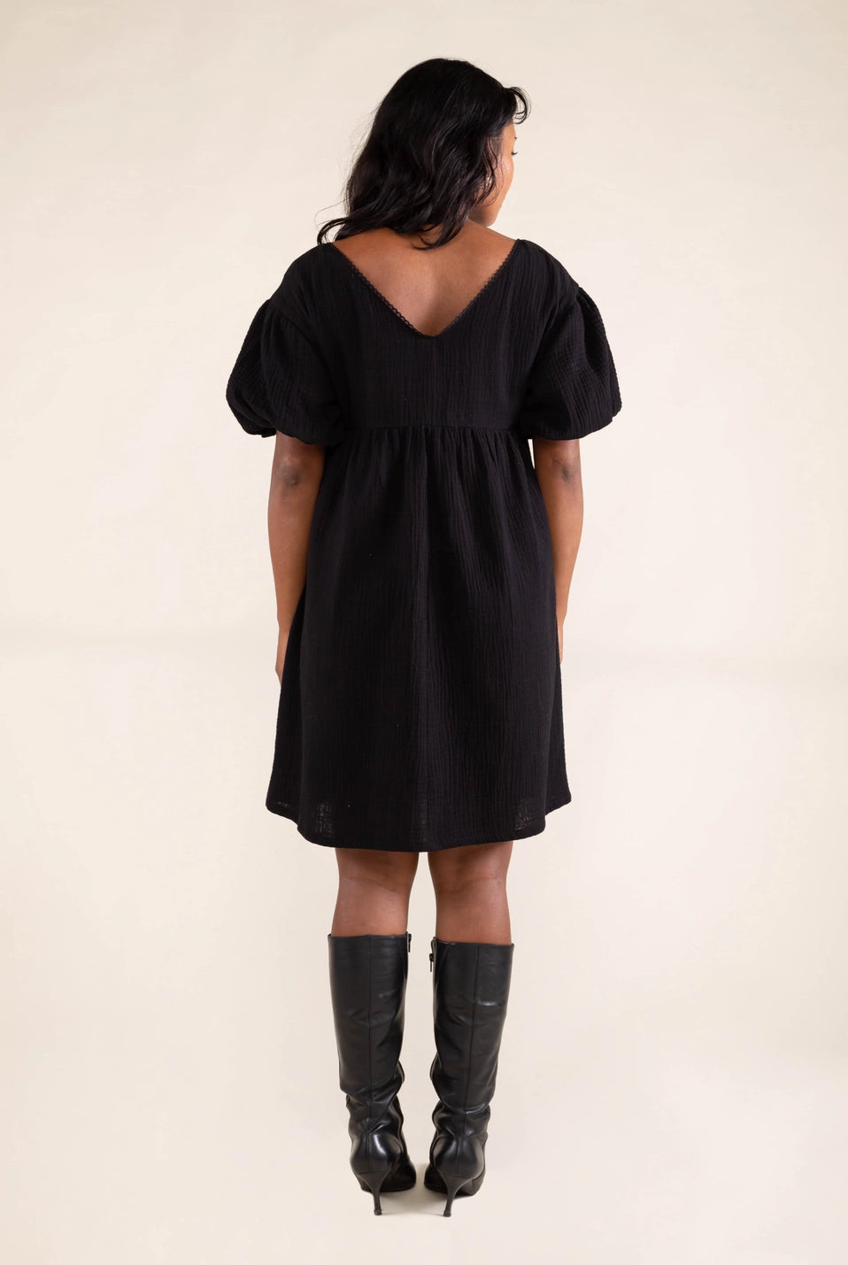 Puff Sleeve Black Dress Apex Ethical Boutique