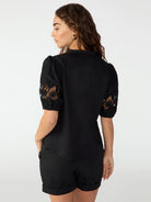 Puff Sleeve Black top Apex Ethical Boutique