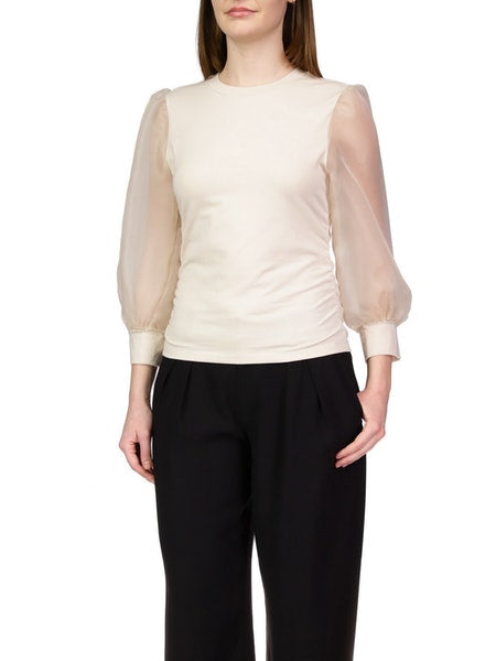 Puff Sleeve White Top Apex Ethical Boutique