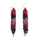 Purple and Gold Fringe Earrings Apex Ethical Boutique