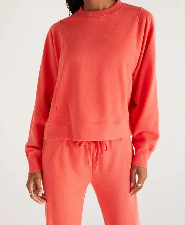 Red Comfortable Sweatshirt Apex Ethical Boutique