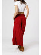 Red Flowy Pants Apex Ethical Boutique