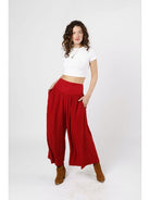Red Flowy Pants Apex Ethical Boutique