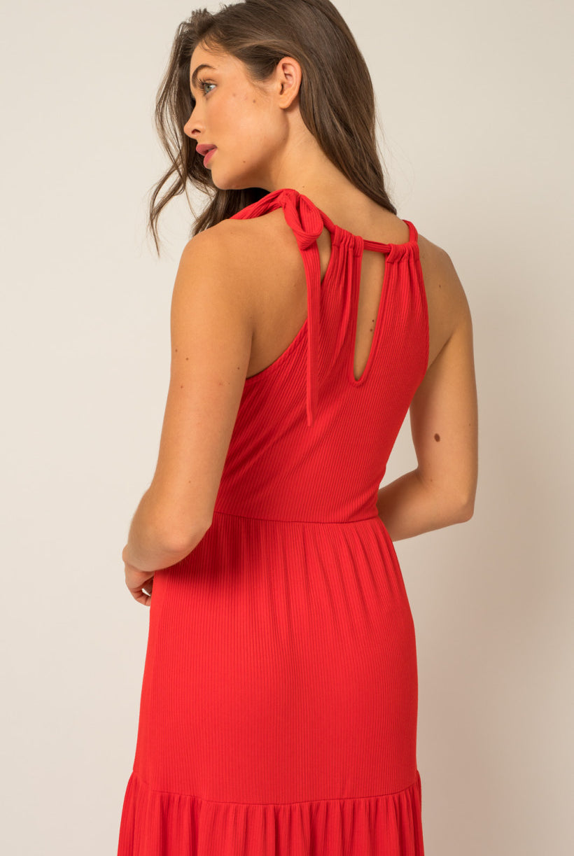 Red Maxi Tiered Dress Apex Ethical Boutique