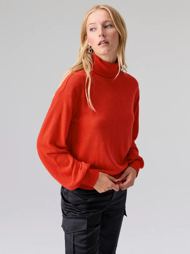 Red Turtleneck Sweater Apex Ethical Boutique