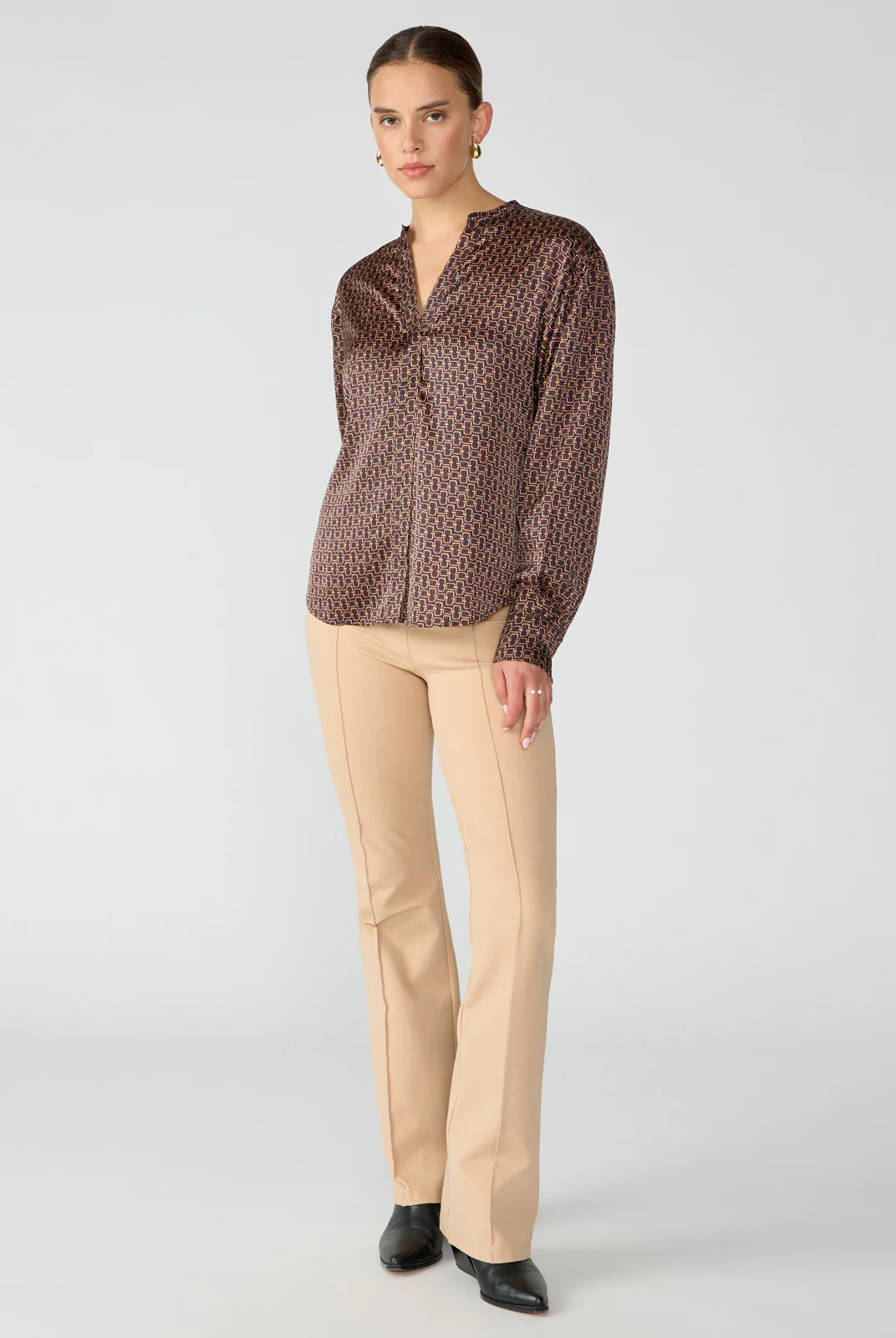 Relaxed Brown Long Sleeve Top Apex Ethical Boutique